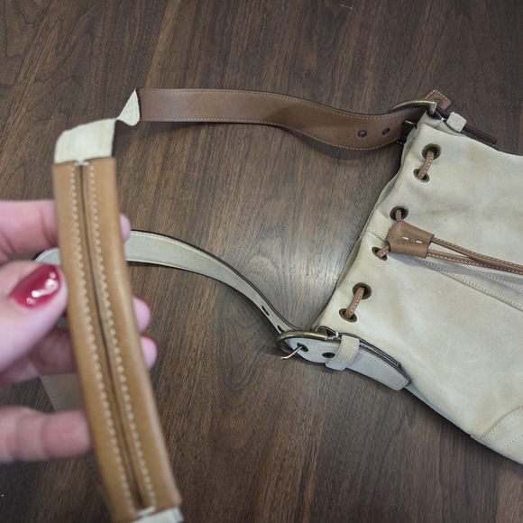 Vintage Coach Suede Drawstring Crossbody Bag - Picture 13 of 14